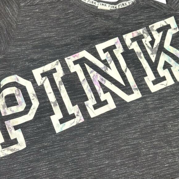 PINK Victoria's Secret Sweatshirt Size XS Campus Crew Neck Gray Oversized Y2K - Picture 3 of 5